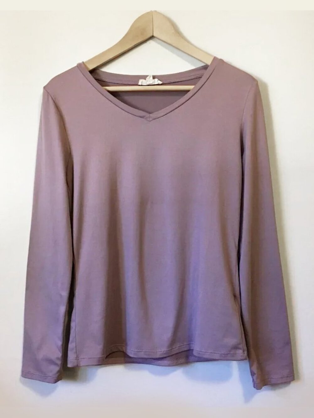 Urban Diction Lavender Long Sleeve Top Soft Stretchy Layering Basic S